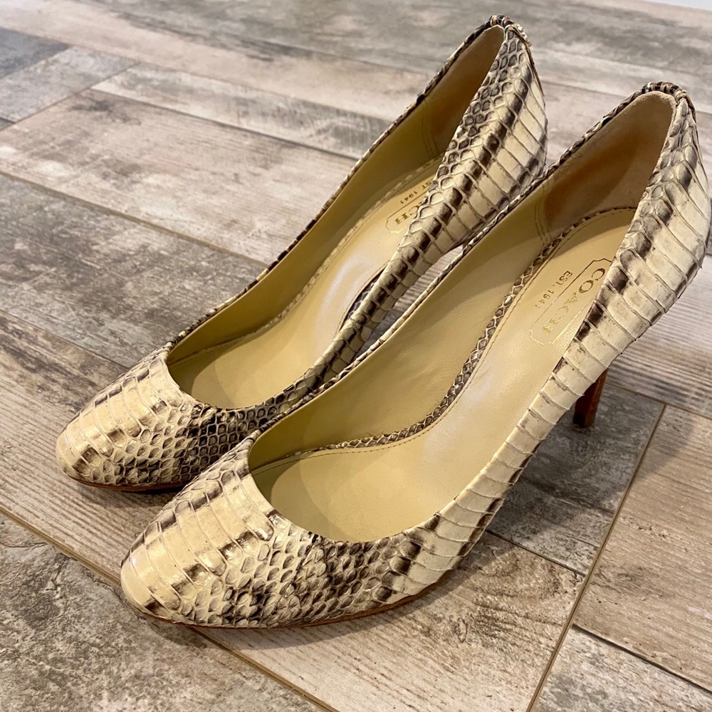 Coach Python Snakeskin Heels - Picture 3 of 4